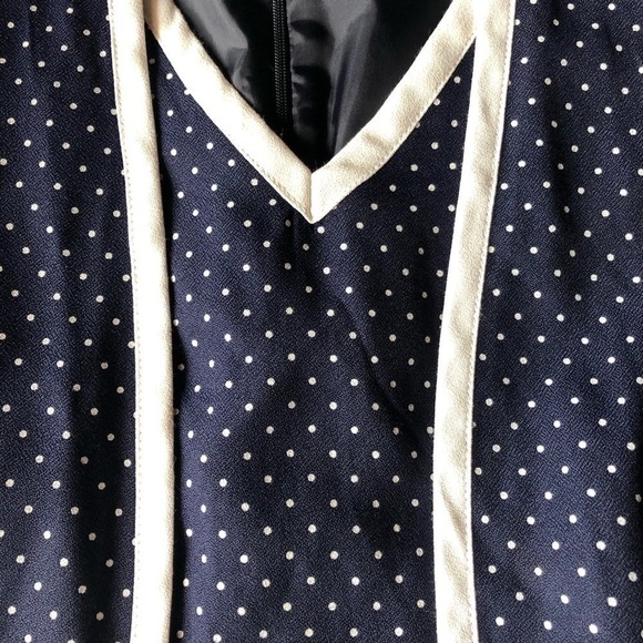 Vintage Michael Blair Rayon Polka Dot Jacket Dress Size 14 - Picture 7 of 9